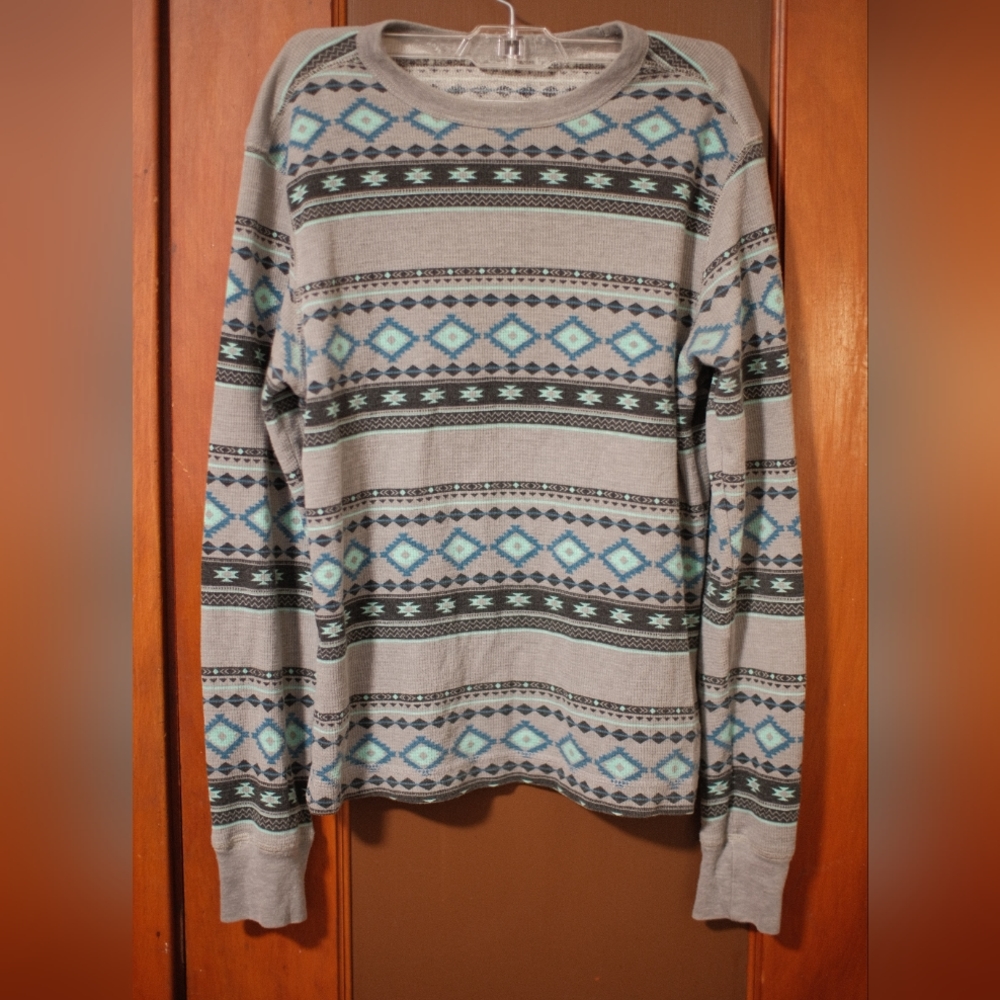 Tribal Print Waffle Shirt